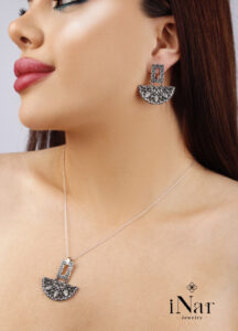 “Renaissance” Collection- Earrings and Pendant with Necklace | iNar Jewelry