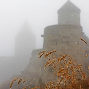Photo. Tatev in mist. Armenia.