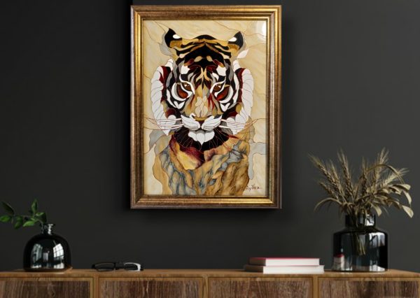 " The tiger in the style of Tiffany’s vitrages"