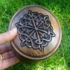 Handmade Armenian Round wooden box with Endless Knot