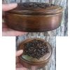 Handmade Armenian Round wooden box with Endless Knot