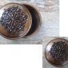 Handmade Armenian Round wooden box with Endless Knot