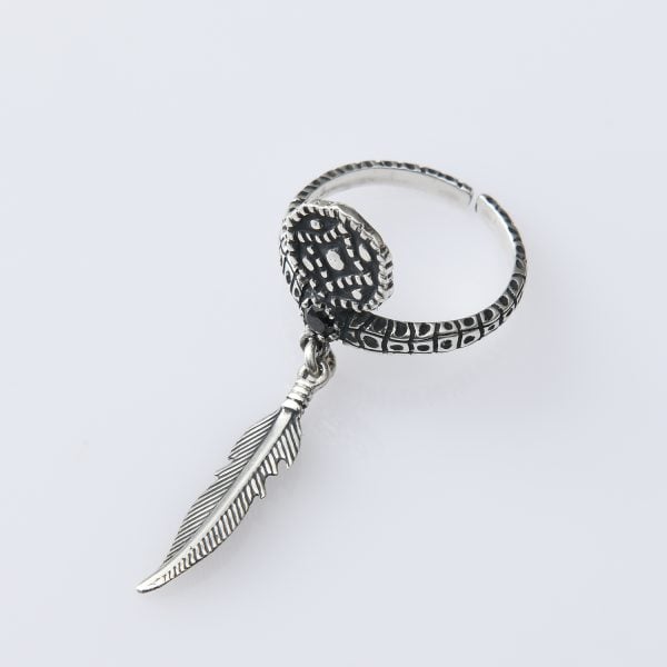 Feather ring sterling silver