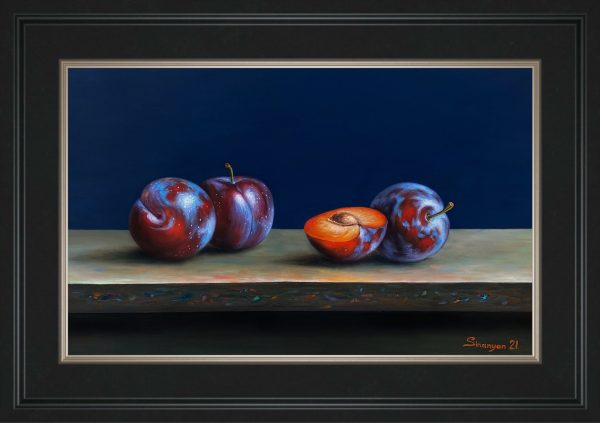 Plums oil painting 35x 50 framed