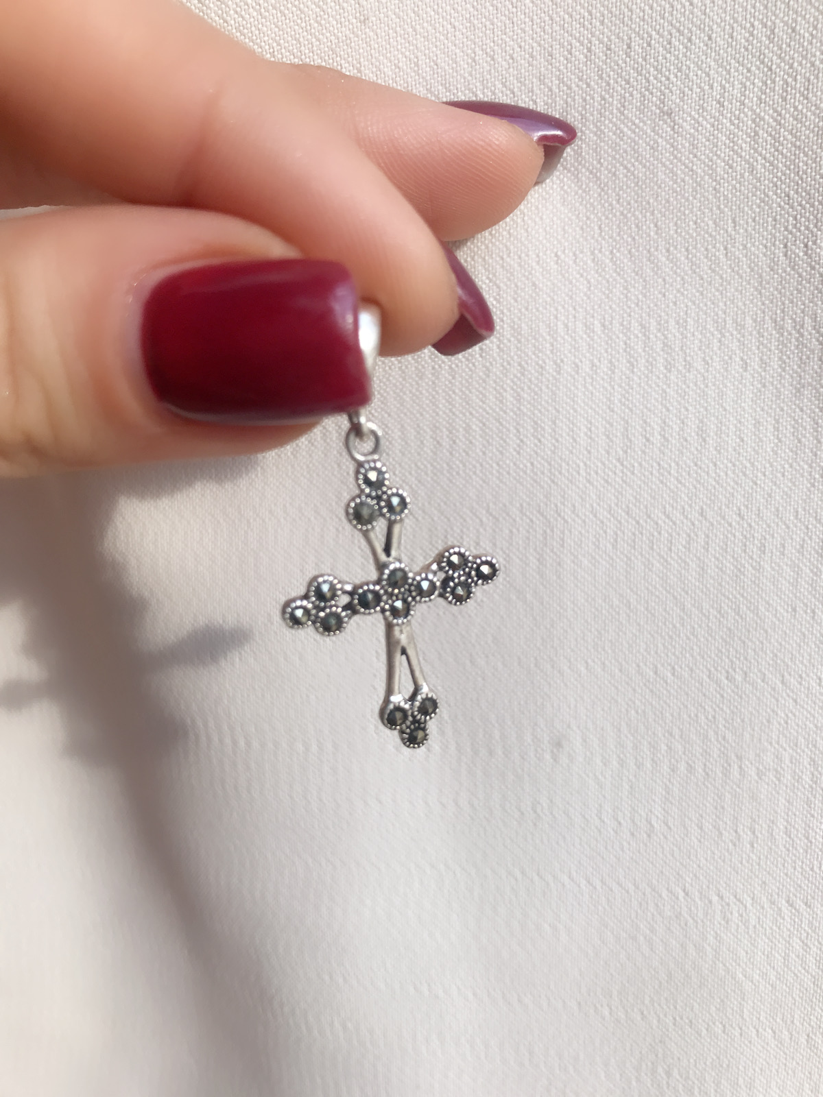 Cross pendant Sterling silver 925 Armenian cross Marcasite pendant