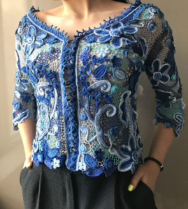 Irish lace blouse | blue