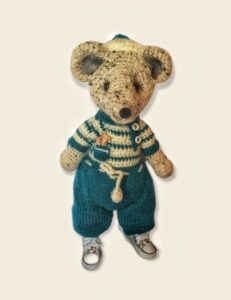 Handmade Knitted Mouse in Green