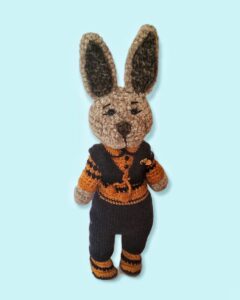 Handmade Knitted Bunny in Brown