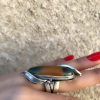 Sterling silver 925 ring Natural Agate ring Armenian Silver 925 Extra Large ring Extra large jewellery Adjustable ring green and yellow gemstone