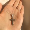Cross pendant Sterling silver 925 Armenian cross Marcasite pendant Small cross necklace Armenian jewellery delicate cross best Armenian gift for her marcasite silver 925