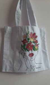 Floral Face Tote Bag (001)