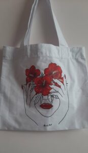 Floral Face Tote Bag (002)