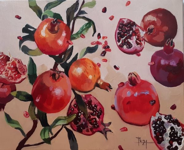 "The color of pomegranates"