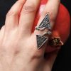 Sterling silver Armenian ring Adjustable double rings style