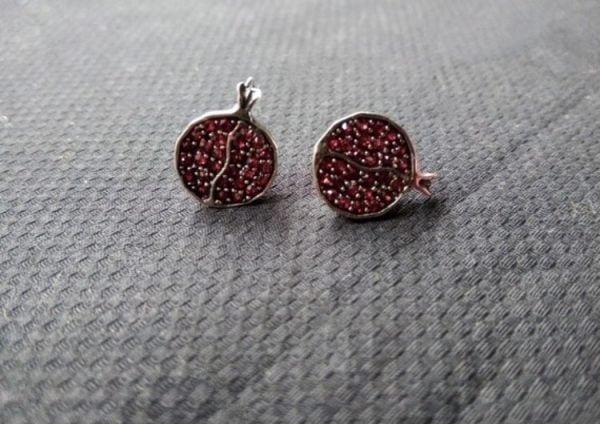 Handmade sterling silver Pomegranate (set)