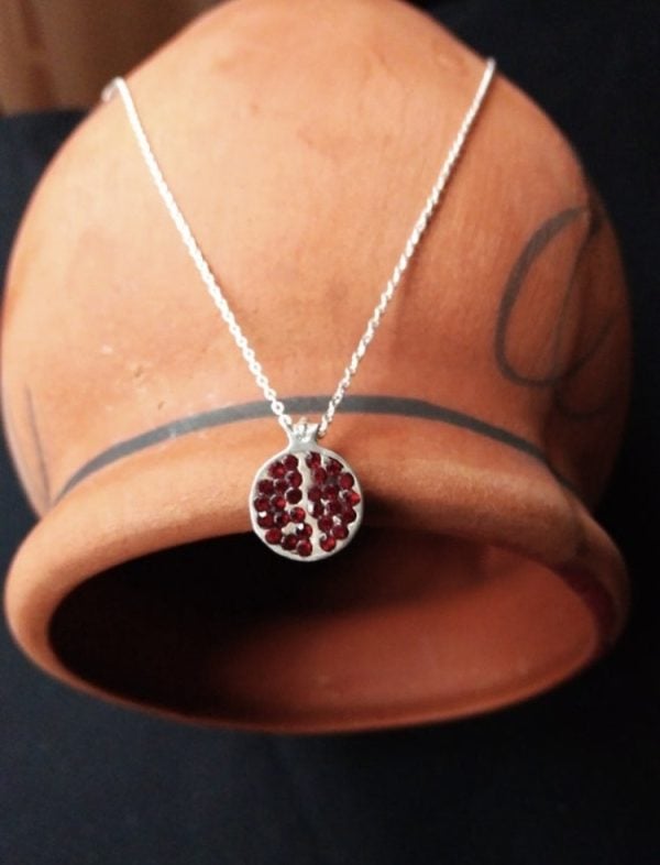 Handmade sterling silver Pomegranate (set)