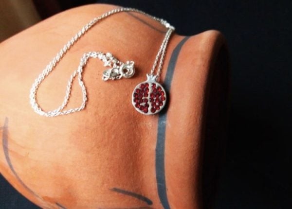 Handmade sterling silver Pomegranate (set)