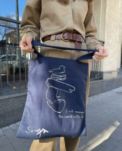 Sonmade handcrafted shopper bag with Sergey Parajanov’s quotes