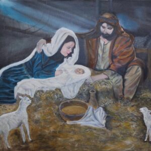 "Birth of Jesus", oil on canvas, 50x70 cm