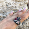 Armenian ring sterling silver 925 handmade ring adjustable ring Best Armenian jewellery Red Enameled ring , red ring silver 925, Armenan Patterns