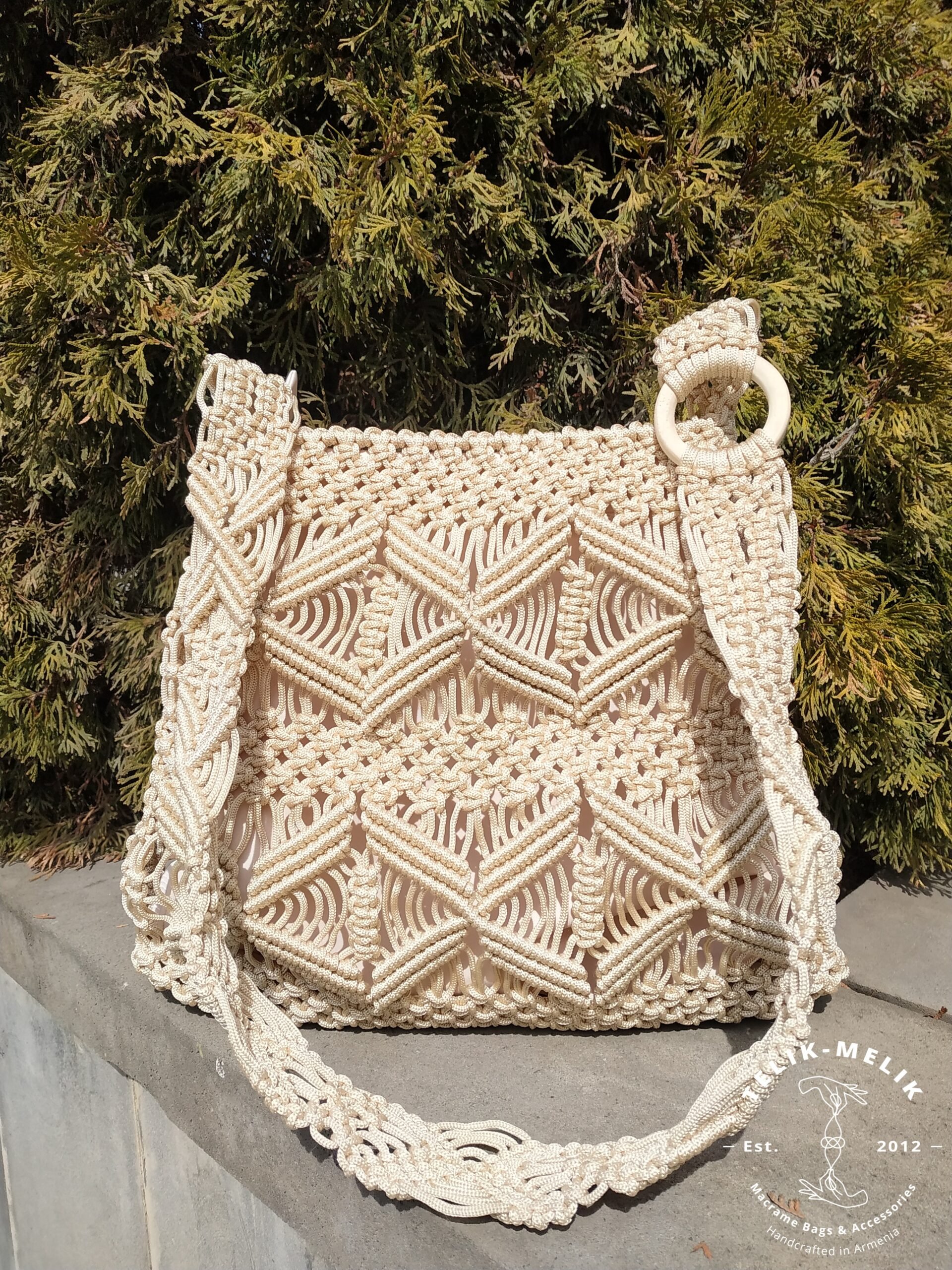 Lina Yellow Crochet Woven Knit Macrame Purse Shoulder Handbag Bag Hobo  Braided | eBay