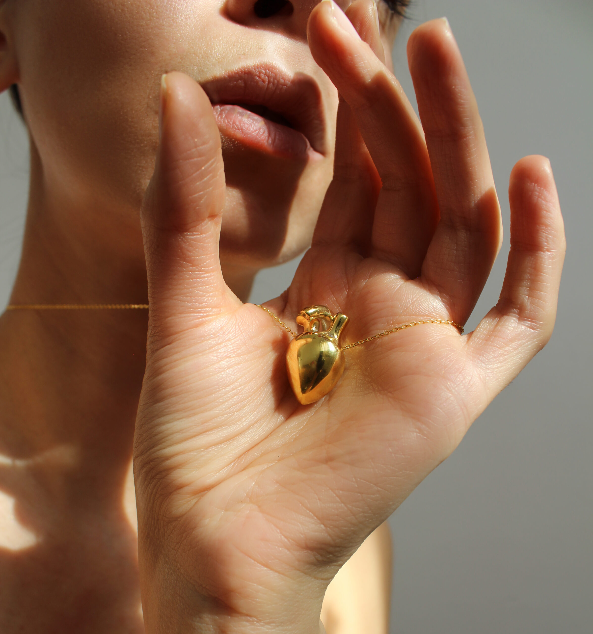 Puffed Heart Pendant Necklace | Tangerine Jewelry Shop