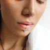 NO PIERCING REQUIRED Silver Fake Lip Ring, Fake Lip Piercing, Faux Lip Ring, Fake lip Cuff, Coachella Jewelry, Lip Jewelry, Lip Hoop Ring