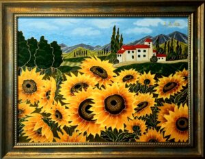 ” Landscape with sunflowers”
