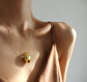 Gold Plated Silver Heart pendant Necklace