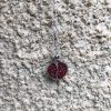 Pomegranate pendant Sterling Silver 925 jewellery , Armenian pomegranate necklace , Armenian symbol pomegranate pendant with red stones unique gift for her , rare pomegranate silver jewellery
