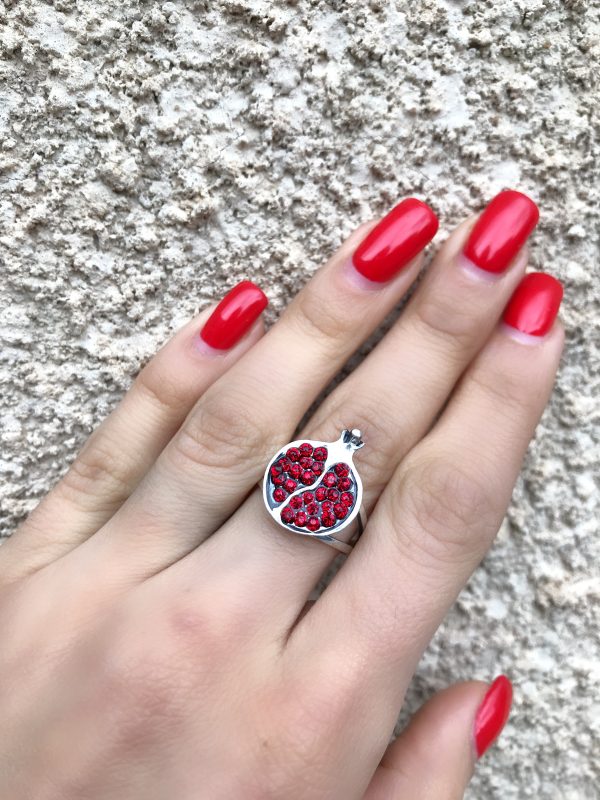 Pomegrante Silver Ring