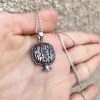 Pomegranate pendant Sterling Silver 925 jewellery , Armenian pomegranate necklace , Armenian symbol pomegranate pendant with red stones