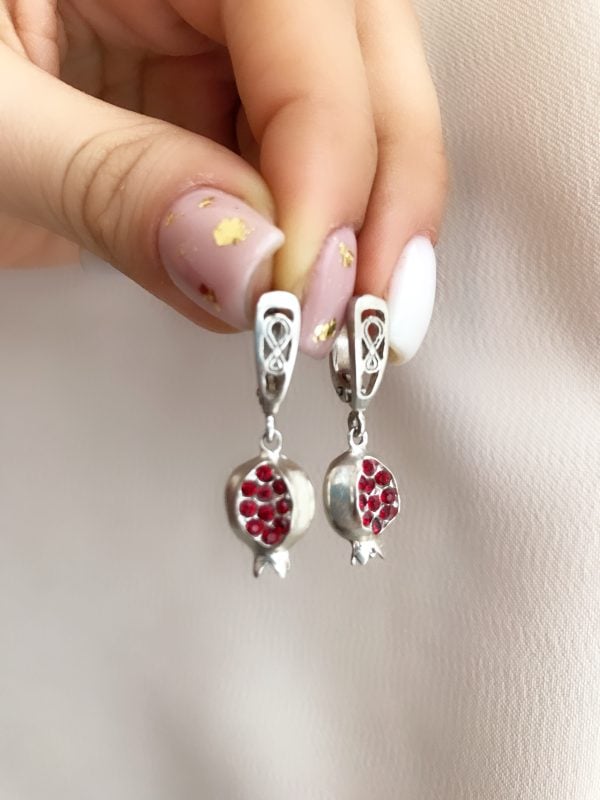 Sterling Silver Pomegranate Earrings