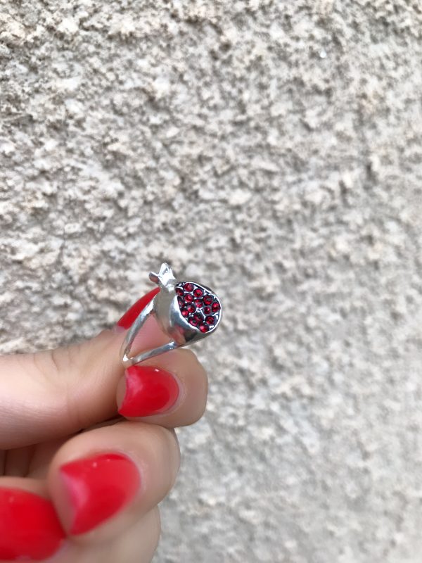 Pomegrante Silver Ring