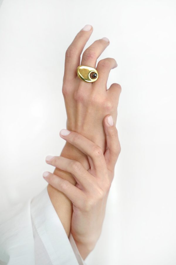 Minimal Elegant Ring, Gold Plated Silver