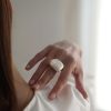 Sterling Silver Dome ring, Minimalist ring, Statement ring, chunky ball ring for modern women, Large frostbite ring gift