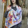 Silk, chiffon scarf "The churn of the Armenian longing" by Gandz #2614