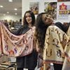 Silk, chiffon scarf "Armenian bird-letters on pink background" by Gandz #2683