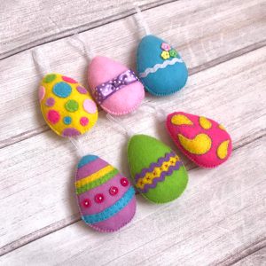 Colorful Felt Easter Eggs – Set of 6