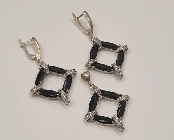 Onyx Silver Jewelry Set