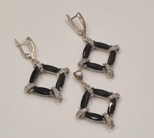 Onyx Silver Jewelry Set