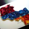 Map of Armenia and Artsakh in paper quilling techniques
