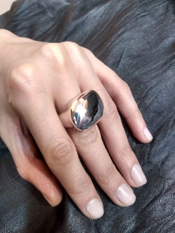 Sterling Silver Chunky Ring, Ball Ring, Gold Plated Statement Ring, Asymmetrical Modern Ring, Large Gold Ring, Fashion Ring