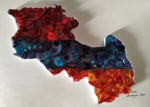 Armenian map with Artsakh Quilled artwork