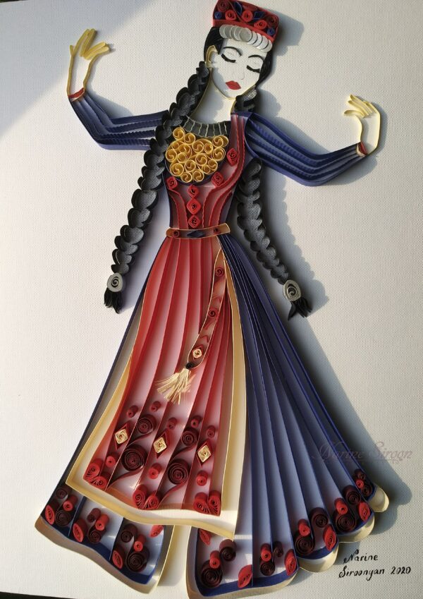 “Armenian Girl In Taraz” Contour Quilling