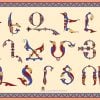 "Armenian Bird-Letters" Silk Scarf