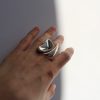 Silver Large Ring, Unique Ring, Bold Ring, Adjustable Large Statement Rings, Japanese Style Ring Minimalist, Extraordinary Ring ,Gift