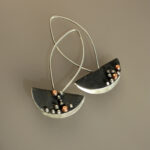 Silver Dangle & Drop Earrings, Black Earrings, Oxidized Silver earrings, Long Earrings, Modern Earrings Statement Earrings, Rustic Earrings