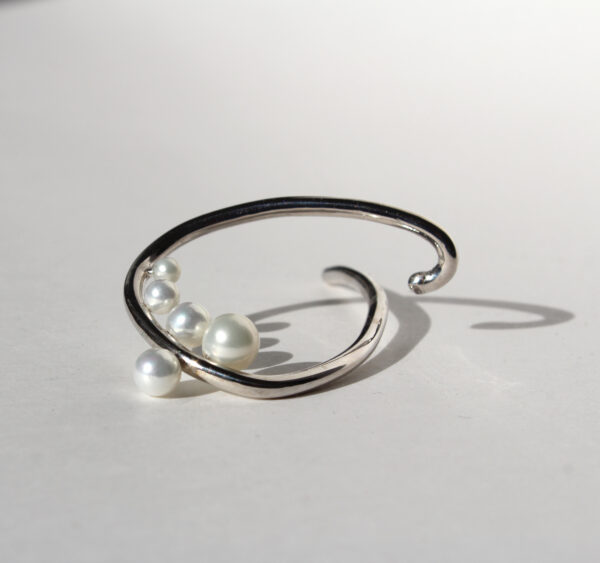 Ear Cuff Earring 925 Solid Sterling, Chunky handmade Hoop Ear Cuffs, Thick Ear Cuff, Everyday Ear Cuff, Pearl Earring, trend birthday gift