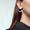Ear Cuff Earring 925 Solid Sterling, Chunky handmade Hoop Ear Cuffs, Thick Ear Cuff, Everyday Ear Cuff, Pearl Earring, trend birthday gift
